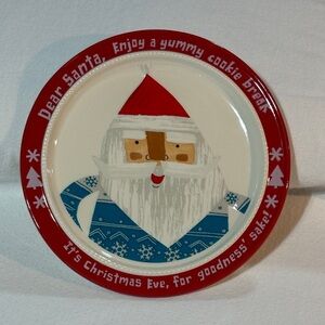 Hallmark Dear Santa Cookie Plate Ceramic Christmas Collectible Holiday server